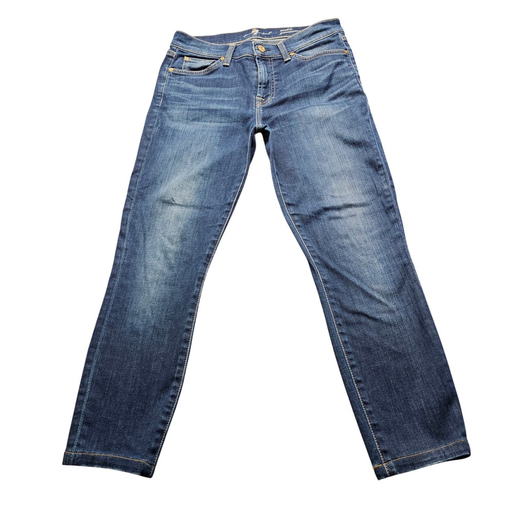 7 For All Mankind Ankle Gwenevere Jeans Womens 29 Blue Denim Slim Mid Rise 5274